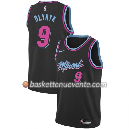Maillot Basket Miami Heat Kelly Olynyk 9 2018-19 Nike City Edition Noir Swingman - Homme